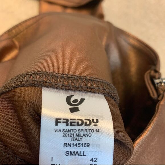 𝅺FREDDY WR.UP metallic bronze copper skinny high waisted leggings Sz S NWT RARE - Picture 11 of 16